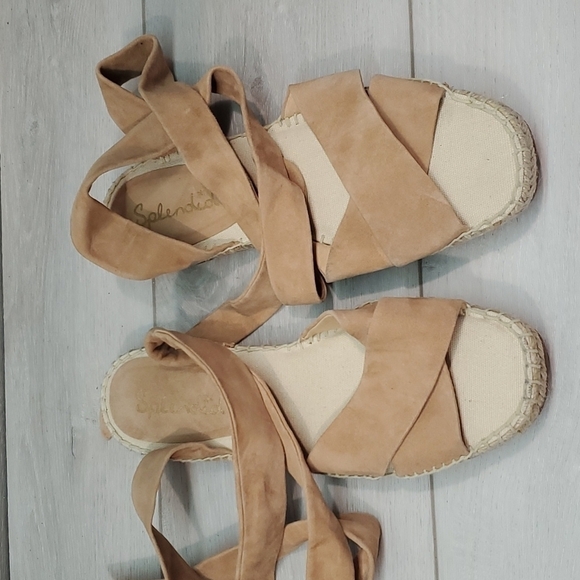 Splendid Womens Tereza Espadrille Lace Up Gladiator Suede Flats sandals sz 9.5 - Picture 3 of 12